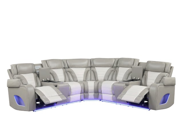 IBIZA POWER/POWER Gray Reclining Sectional