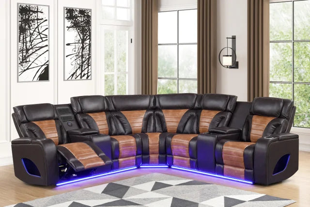 IBIZA POWER/POWER Brown Reclining Sectional