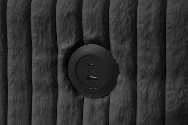 July Black Double Storage Chaise Sectional (w/ Pull Out Bed) **NEW ARRIVAL**