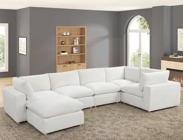 XLCLOUD BEIGE2 Sectional + Ottoman Set