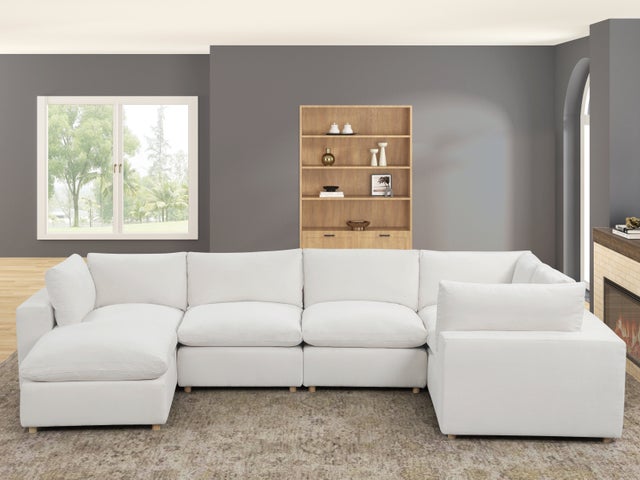 XLCLOUD BEIGE2 Sectional + Ottoman Set