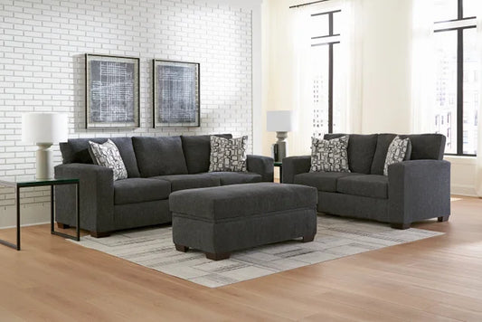 1060 Charcoal Sofa & Loveseat Set (98" SOFA)