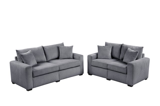 HH1124 Gray - Sofa & Loveseat Set **NEW ARRIVAL**