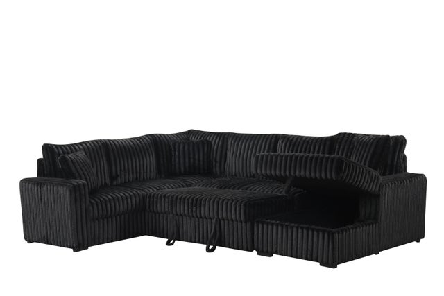 Sonic Black Sectional With Pull-Out Bed