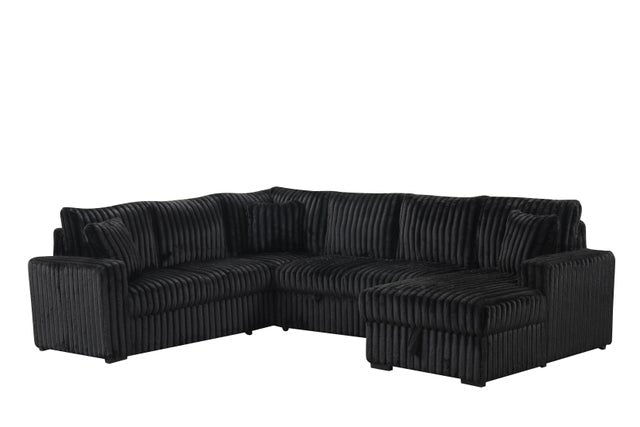 Sonic Black Sectional With Pull-Out Bed