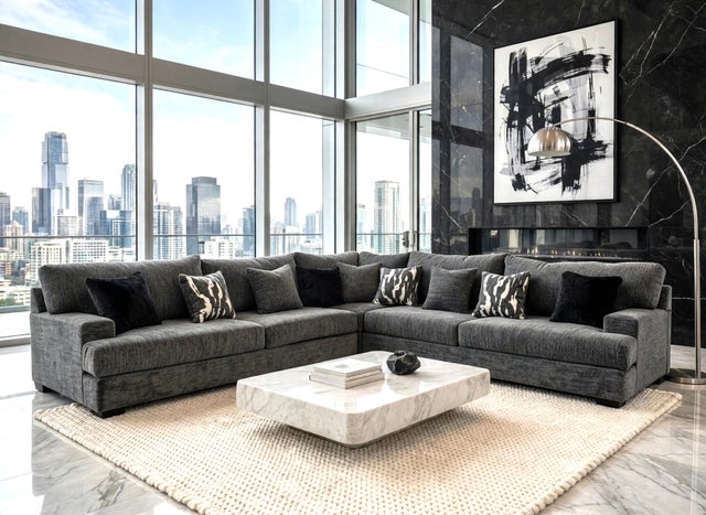 9650 - Oversized Sectional (Charcoal) **NEW ARRIVAL**