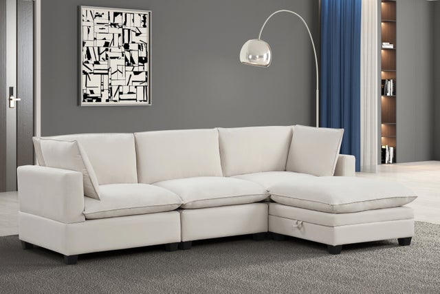 Cloud2 Cream Velvet Modular Sectional