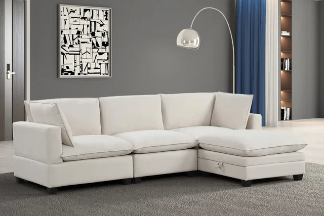 Cloud2 Cream Velvet Modular Sectional