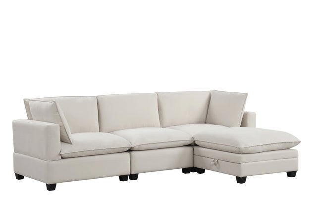Cloud2 Cream Velvet Modular Sectional