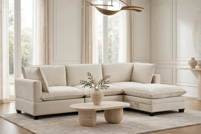 Cloud2 Cream Velvet Modular Sectional