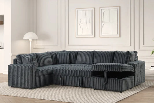 Forever Charcoal Sectional With Pull-Out Bed