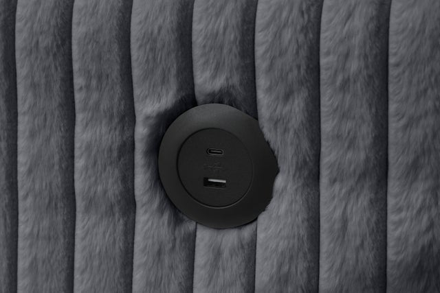 July Charcoal Double Storage Chaise Sectional (w/ Pull Out Bed) **NEW ARRIVAL**