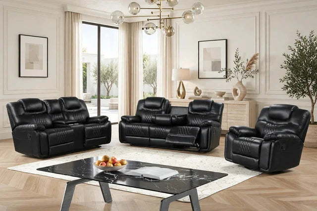Galveston Black - 3PC OVERSIZED Reclining Set