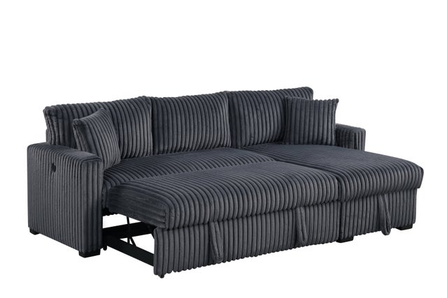 Aria Charcoal Sectional With Pull-Out Bed & Storage Chaise **NEW ARRIVAL**