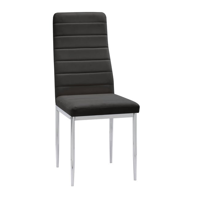 D106 - Black - Glass Table + 4 Chairs
