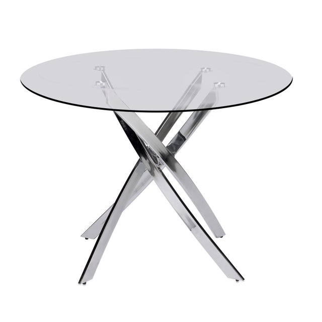 D108 - White - Glass Table + 4 Chairs
