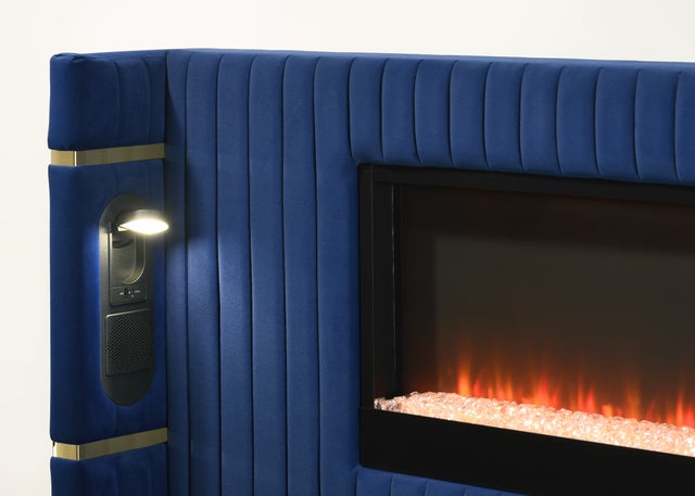 Romance2 Blue Platform Bed - Queen, King