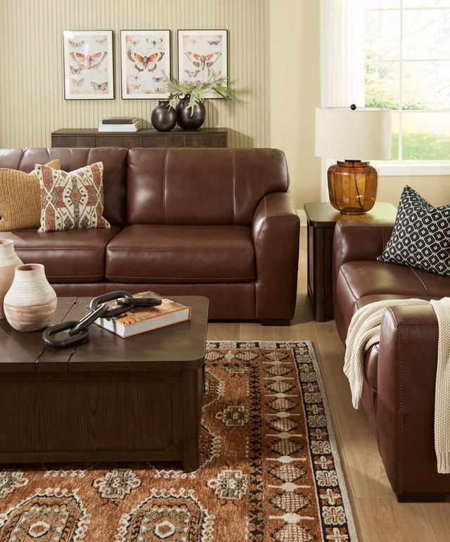 Ashley 729-07 Sofa & Loveseat Set (TOP-GRAIN) **ON SALE**