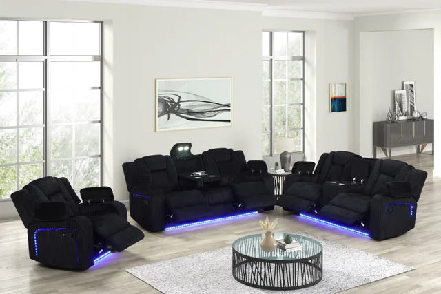 Hulk10 Black - 3PC Reclining Set