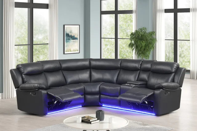 Super Black Reclining Sectional **NEW ARRIVAL**