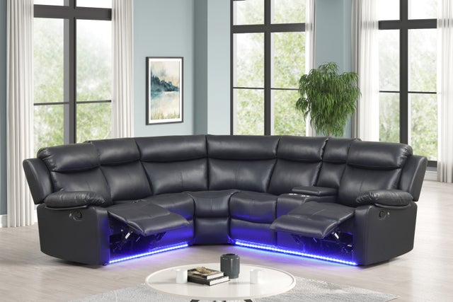 Super Black Reclining Sectional **NEW ARRIVAL**
