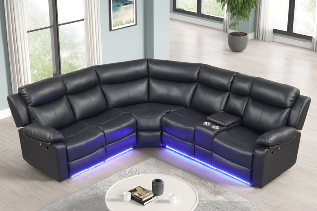 Super Black Reclining Sectional **NEW ARRIVAL**