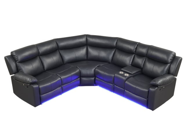 Super Black Reclining Sectional **NEW ARRIVAL**