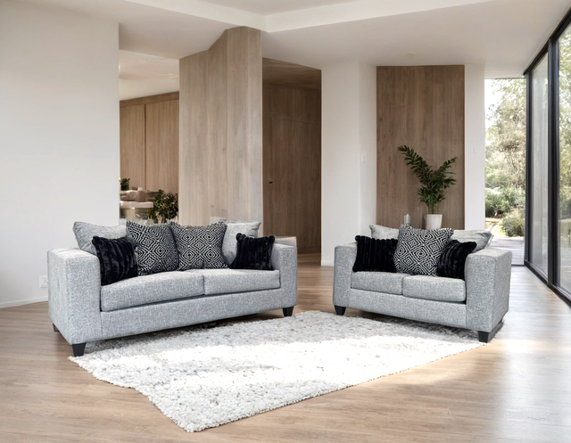 110 Sofa and Loveseat Set (Gunmetal) **NEW ARRIVAL**