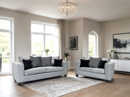 110 Sofa and Loveseat Set (Gunmetal) **NEW ARRIVAL**