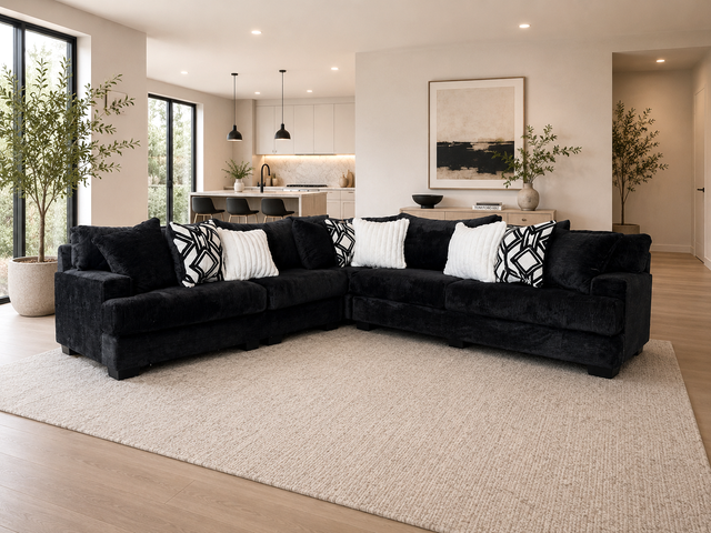 9650 - Oversized Sectional (BLACK)