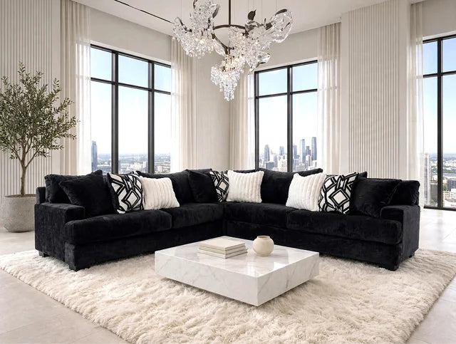 9650 - Oversized Sectional (BLACK)