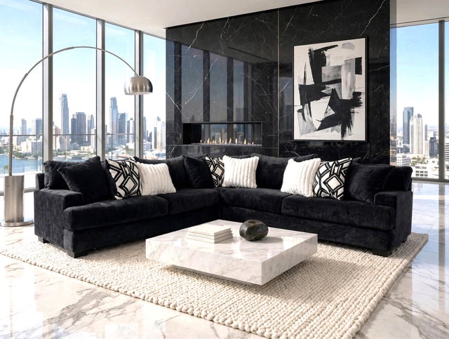 9650 - Oversized Sectional (BLACK)