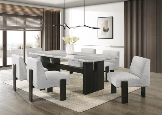 Diva- (GENUINE MARBLE) Table & 6-Chairs **NEW ARRIVAL **