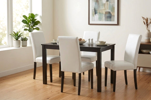 D700 White - Table + 4 Chairs **NEW ARRIVAL**
