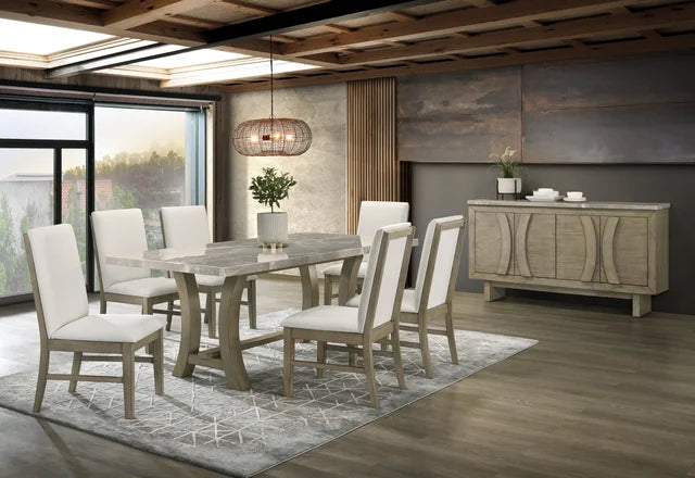 ROCO - (GENUINE MARBLE) Table & 6-Chairs  **NEW ARRIVAL**