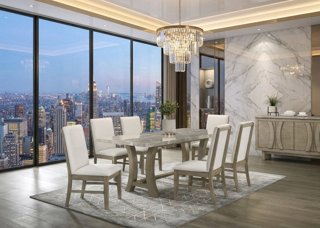 ROCO - (GENUINE MARBLE) Table & 6-Chairs  **NEW ARRIVAL**