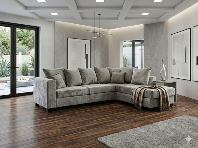 110 - Hudson Gray Sectional **NEW ARRIVAL** **ON SALE**