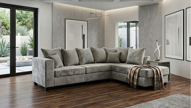 110 - Hudson Gray Sectional **NEW ARRIVAL** **ON SALE**