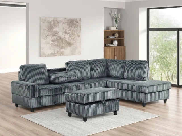 50Heights Reversible Sectional + Ottoman **NEW ARRIVAL**