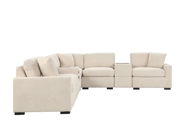 Barista Beige 8PC Modular Sectional Set (w/ Bluetooth Speaker) **NEW ARRIVAL**