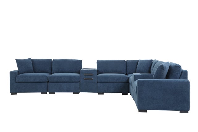 Barista Blue 8PC Modular Sectional Set (w/ Bluetooth Speaker) **NEW ARRIVAL**