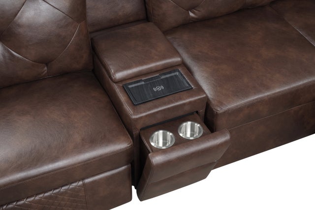 Winston Brown Power Reclining Sectional (w/ Pull-Out Bed) **NEW ARRIVAL**