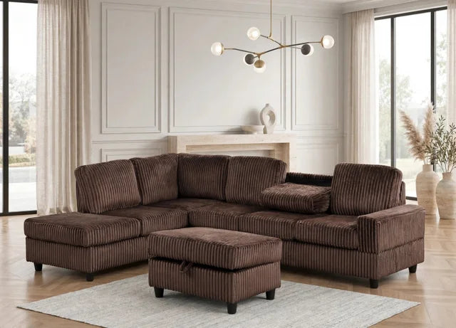 51Heights Reversible Sectional + Ottoman **NEW ARRIVAL**