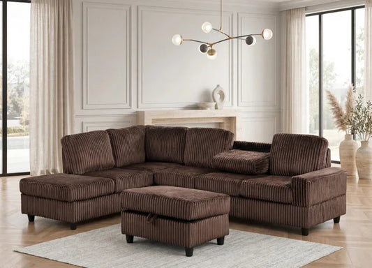 51Heights Reversible Sectional + Ottoman **NEW ARRIVAL**