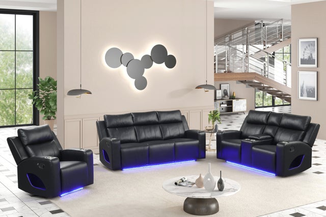 Pinnacle Black 3PC Reclining Set **NEW ARRIVAL**