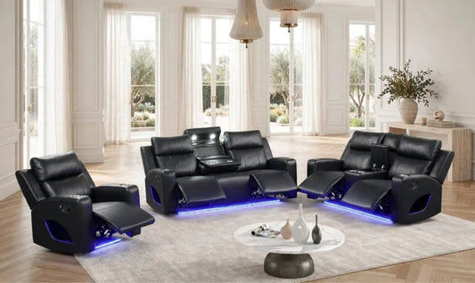 Pinnacle Black 3PC Reclining Set **NEW ARRIVAL**