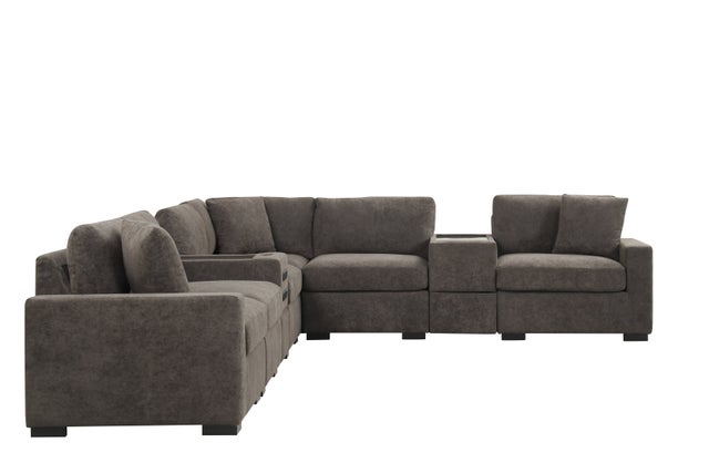 Barista Chocolate 8PC Modular Sectional Set (w/ Bluetooth Speaker) **NEW ARRIVAL**