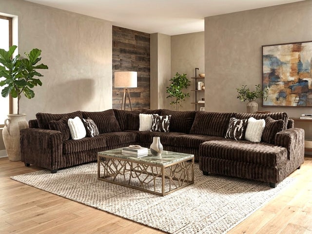 9900 Chocolate - 4PC Oversized Sectional **NEW ARRIVAL**