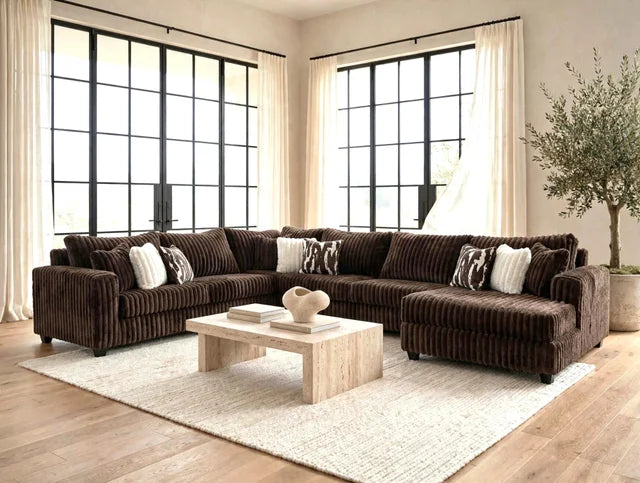 9900 Chocolate - 4PC Oversized Sectional **NEW ARRIVAL**