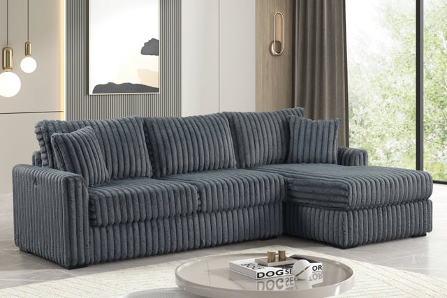 SOL Charcoal Reversible Sectional **NEW ARRIVAL**